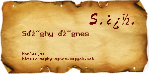 Sághy Ágnes névjegykártya